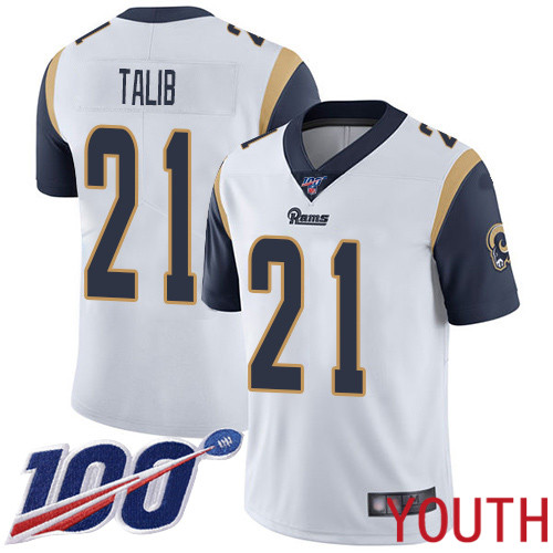 Los Angeles Rams Limited White Youth Aqib Talib Road Jersey NFL Football 21 100th Season Vapor Untouchable